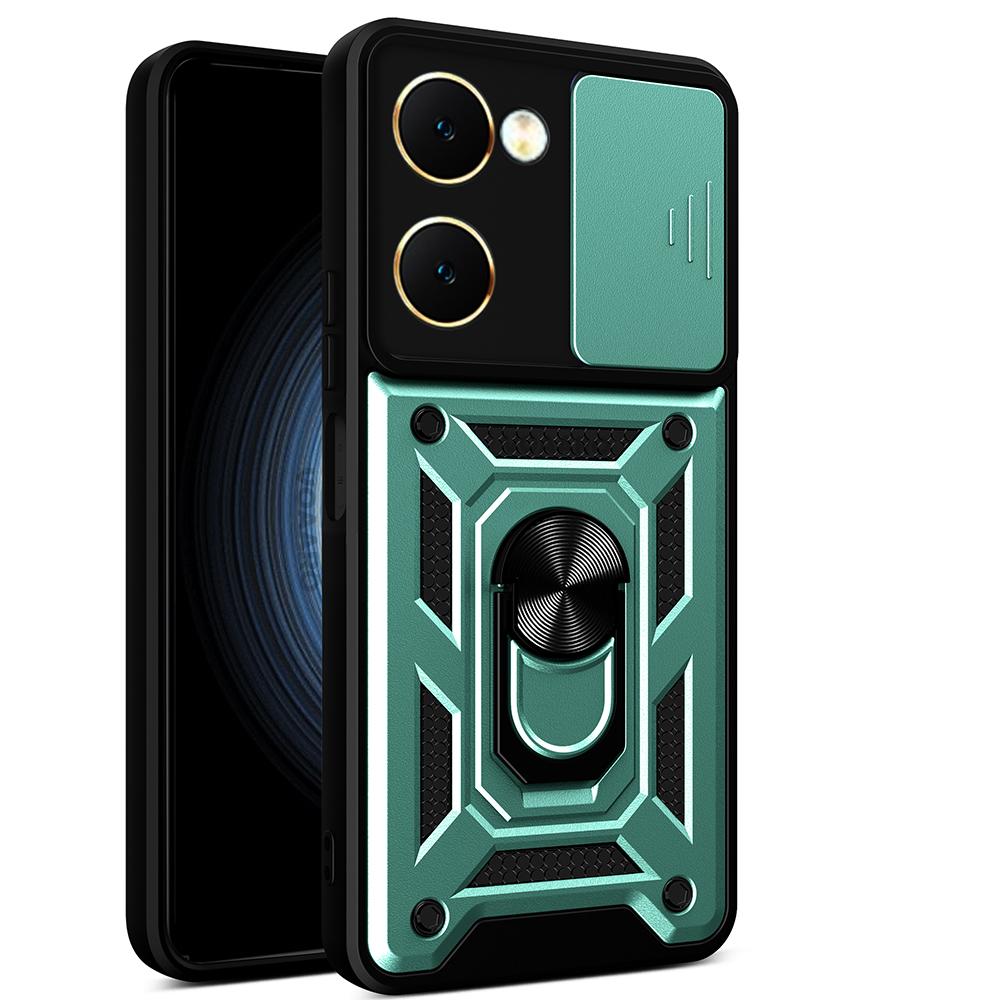 Slide Lens Armor Funda for Vivo Y03 Y18E 4G Y28S 5G Global Case Magnetic Rotate Ring Stand Cover for Vivo Y18 Russia India Case