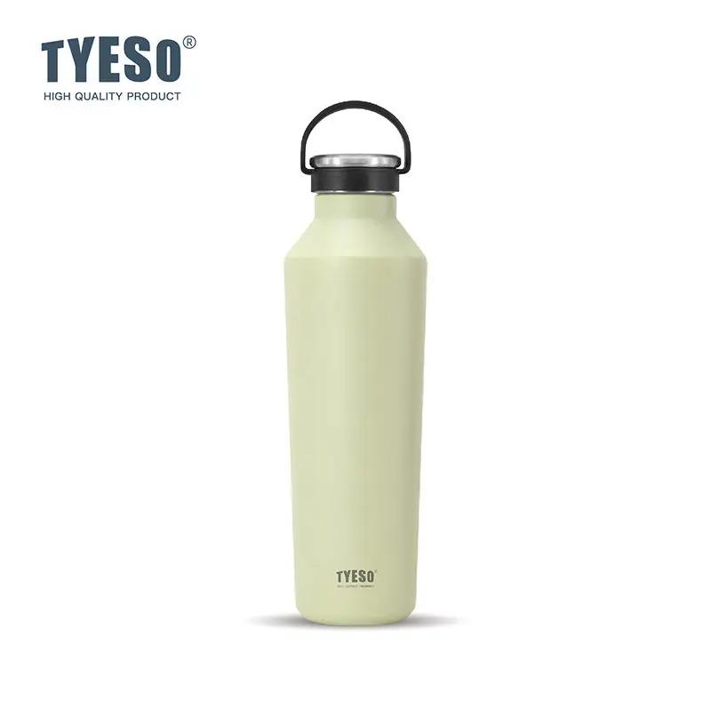 Tyeso 900ML Thermosflaschen Isolierte Flasche Langlebig Auslaufsicher für Outdoor-Sportarten Mattes Finish Tragegriff Tragbare Trinkgefäße 900ML elfenbein