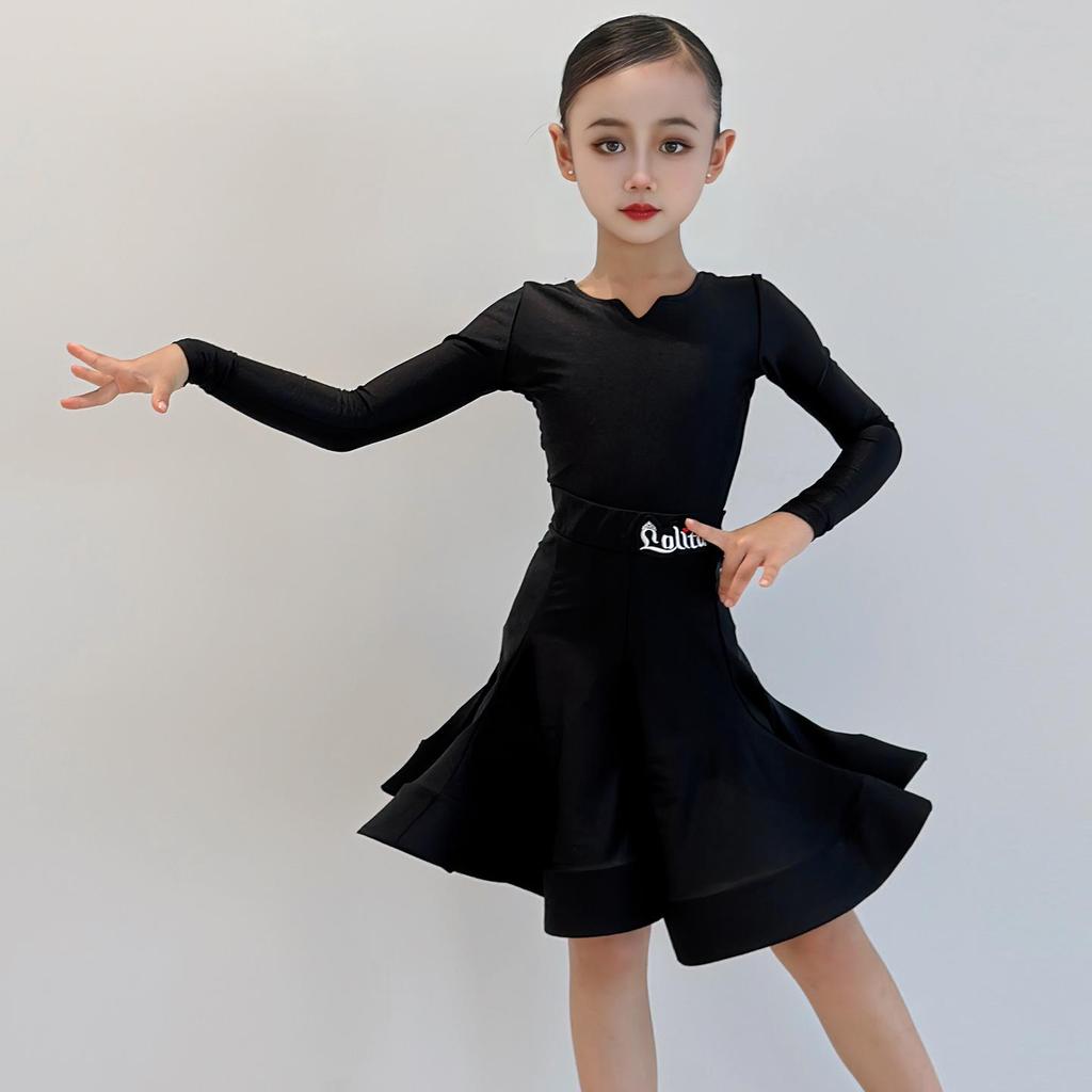 Abbigliamento da Allenamento Latino per Ragazze Vestito da Ballo da Sala Costume da Competizione Bambini Salsa Abbigliamento da Pratica Ballroom Colorato