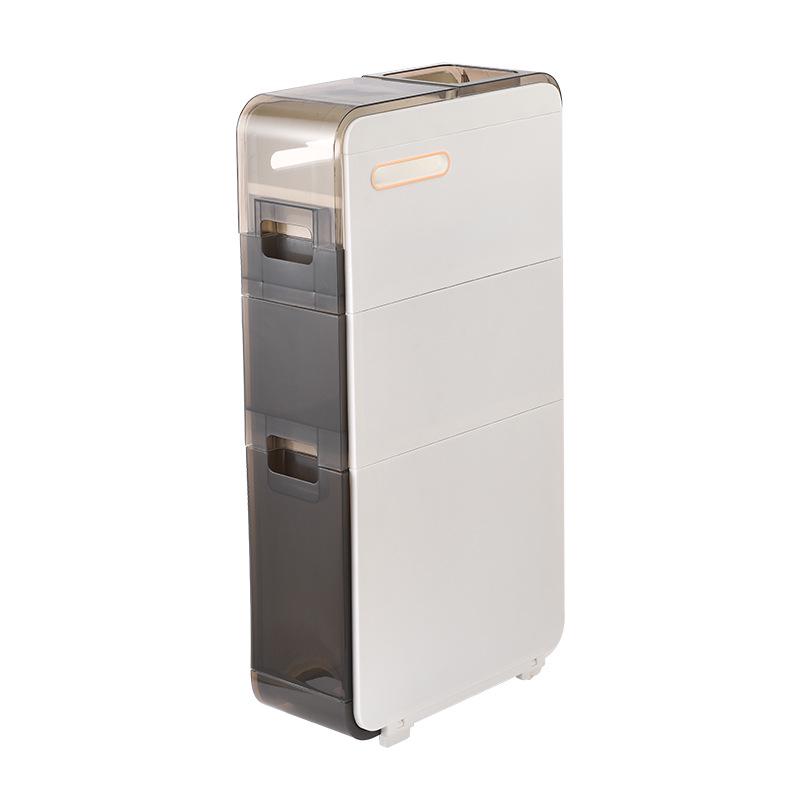Elegant Bathroom Crevice Storage Rack: Compact Floor-Standing Cabinet
