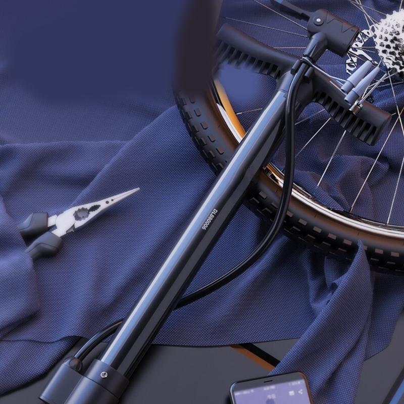 High Pressures Mini Cycle Air Pumps with Balls Needle Bicycles Floor Pumps Bike Tire Pumps with Double Head Valves