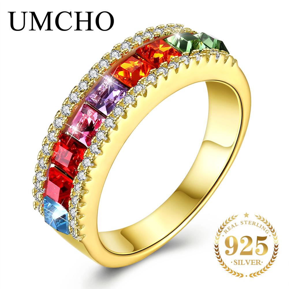 

Кольцо Umcho из стерлингового серебра S925 с цветными кристаллами