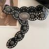 Curea de piele vintage western pentru cowgirl cu cataramă metalică pentru rochii boho