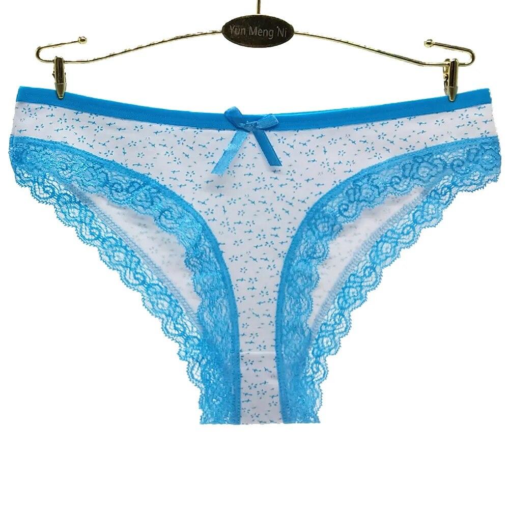 Frauen Unterwäsche Sexy Floral Spitze Höschen Damen Schlüpfer Slips Niedrige Taille Baumwolle Dessous Dessous 6 Teile/satz