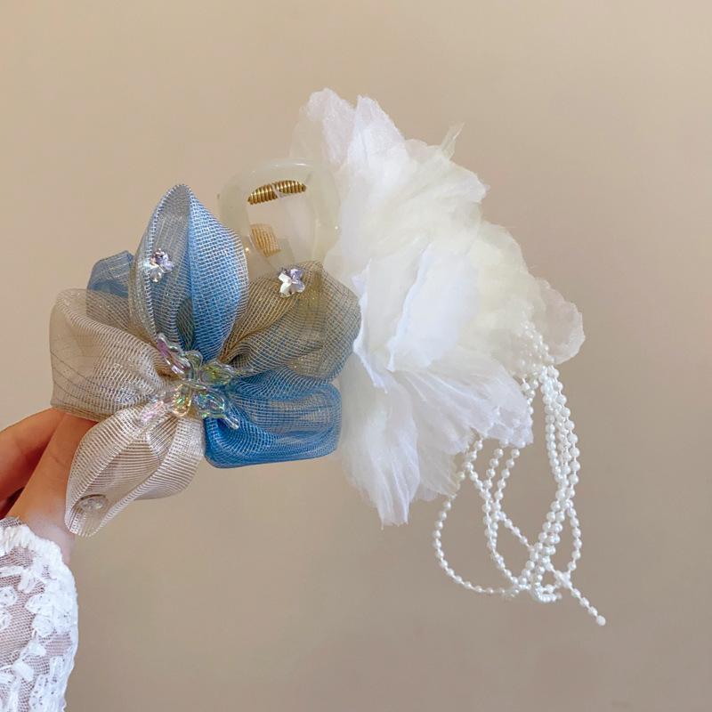 Acrylic Mesh Flower Butterfly Fringed Hairpin Exquisite Fashion Grab Clip Super Fairy Temperament Hair Accessories Woman
