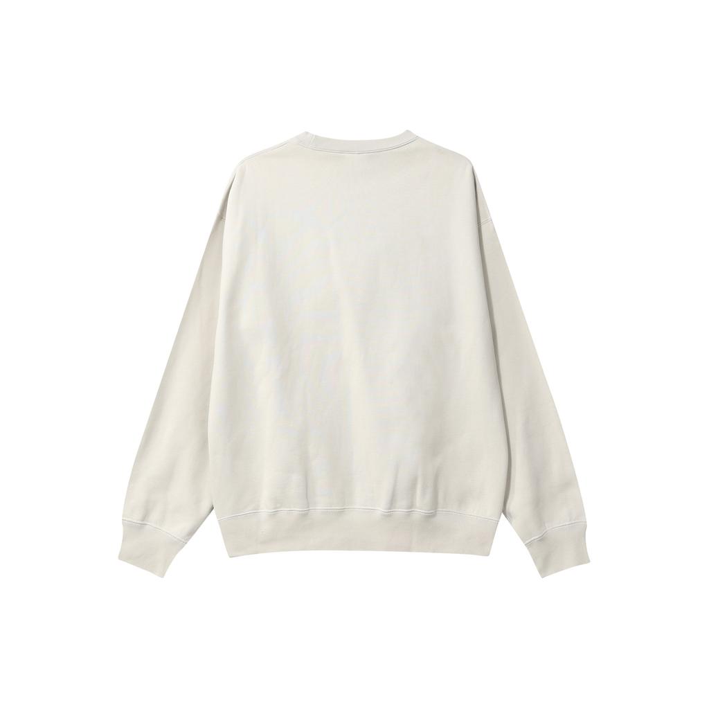 Men's Nike Lab Fleece Crew Solid Color Plush Stay Warm Sports Round Neck Pullover Light Bone White DA0318-072