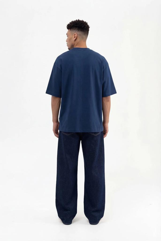 Men's Oversized Basic Machinist T-shirt – Indigo XS