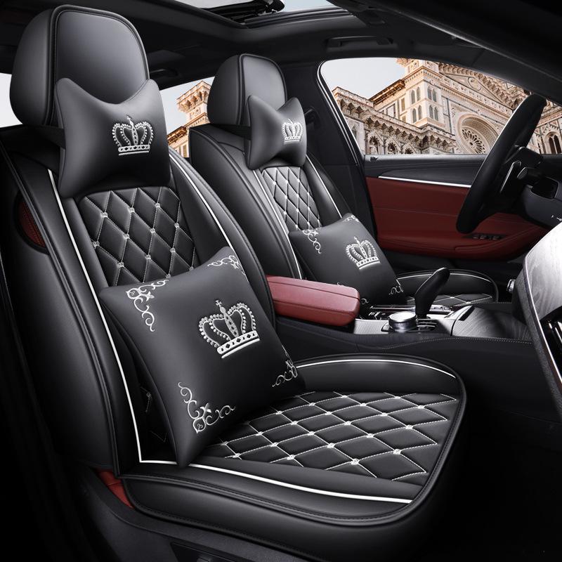 Dr. Jie European Style Full Leather Car Seat Cover - All-Season, Wear-Resistant, Universal Fit