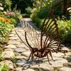 Rusty Butterfly Garden Ornament, Hollow Out Butterfly Silhouette Lawn Decoration, Butterfly Yard Statues Pathway Signs for Outside Patio Yard Lawn