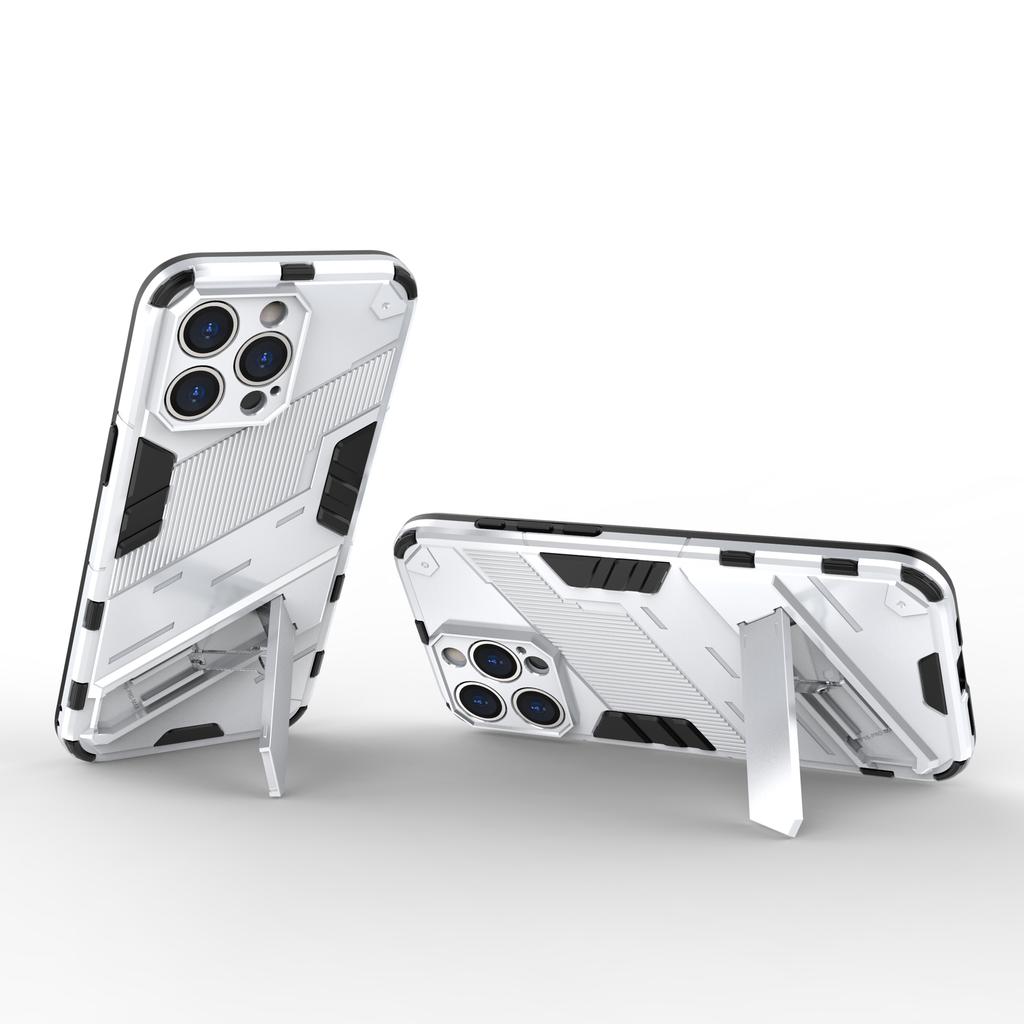 For iPhone 16 Pro Case PC+TPU Shockproof Phone Cover with Kickstand