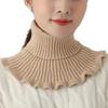 Winter Knit Warm Neck Collar Neck Scarf Women Solid Color Ruffle Scarf Windproof Soft Warm Turtleneck Scarf Elastic Neck Sleeve
