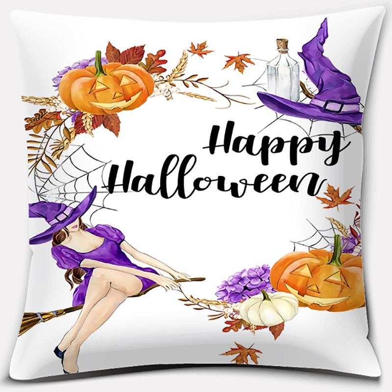 Pumpkin Halloween Thanksgiving Printing Series Pattern Pillowcase Square Pillowcase Home Office Decoration Pillowcase