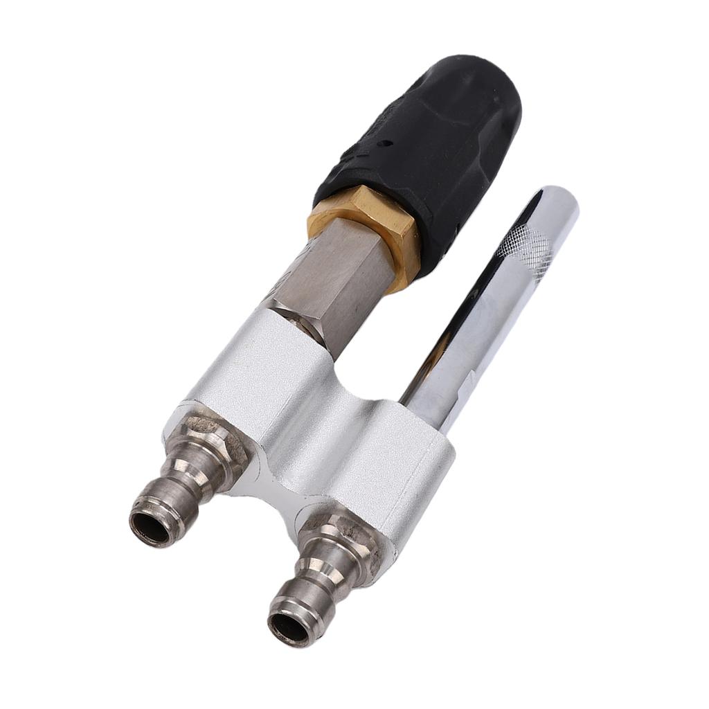 Adjustable Downstream Soft Wash Nozzle 2 In 1 Long Reach Soap Twist Nozzle 0 To 60 Degrees Spray Pattern with 1 4 Inch