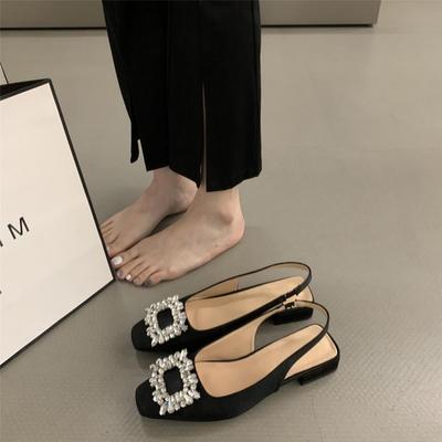 New Summer Fashion Elegant Mule Women Sandals Rhinestone Flat Ballet LuxuryWomen High Heels Casual Sandals Women