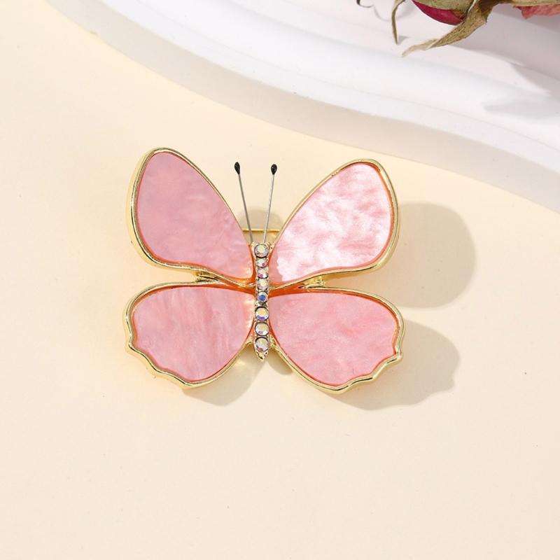 Shimmering 3D Butterfly Brooch Alloy Base Intricate Detailing Versatile Fashion Accessory For Outfits Enhancement