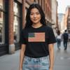 American Flag Organic Cotton T Shirt Vintage Washed Breathable Stretched Designer Clothes Comfortable Fashion Streetwear