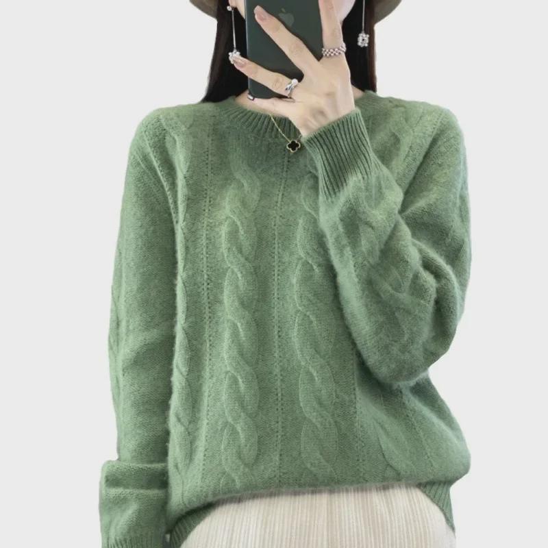 Women's Autumn/Winter 2024 Loose Knit Round Neck Sweater - Korean Style Fashion Top