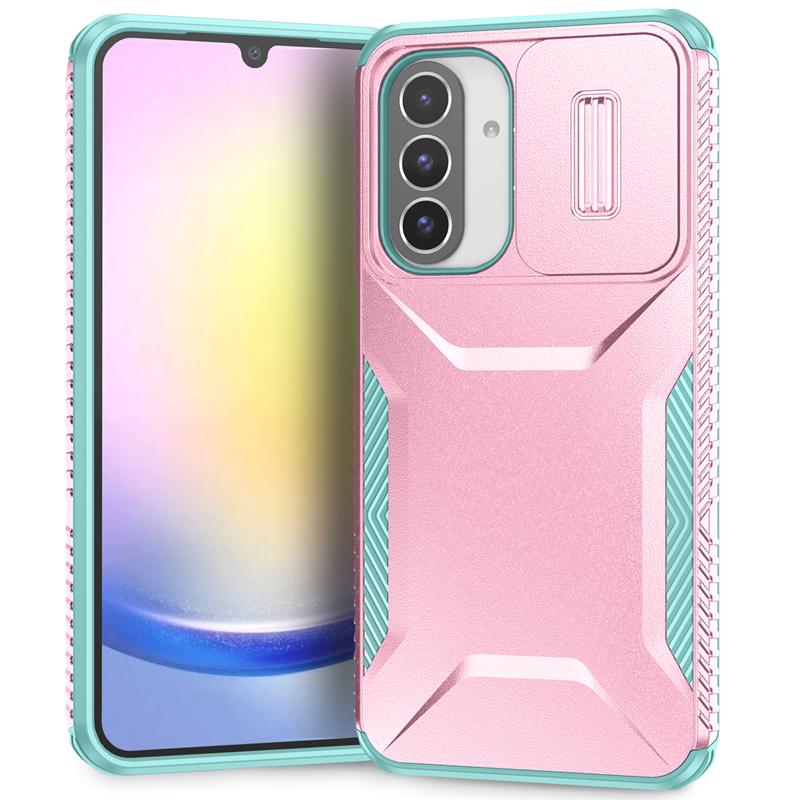 Coque Blindée Hybride Résistante aux Chocs Pour Samsung Galaxy A14 A34 A54 A15 A25 A35 A55 A16 A26 A36 A56 A37 A57 Fenêtre Coulissante Push Cover Arrière