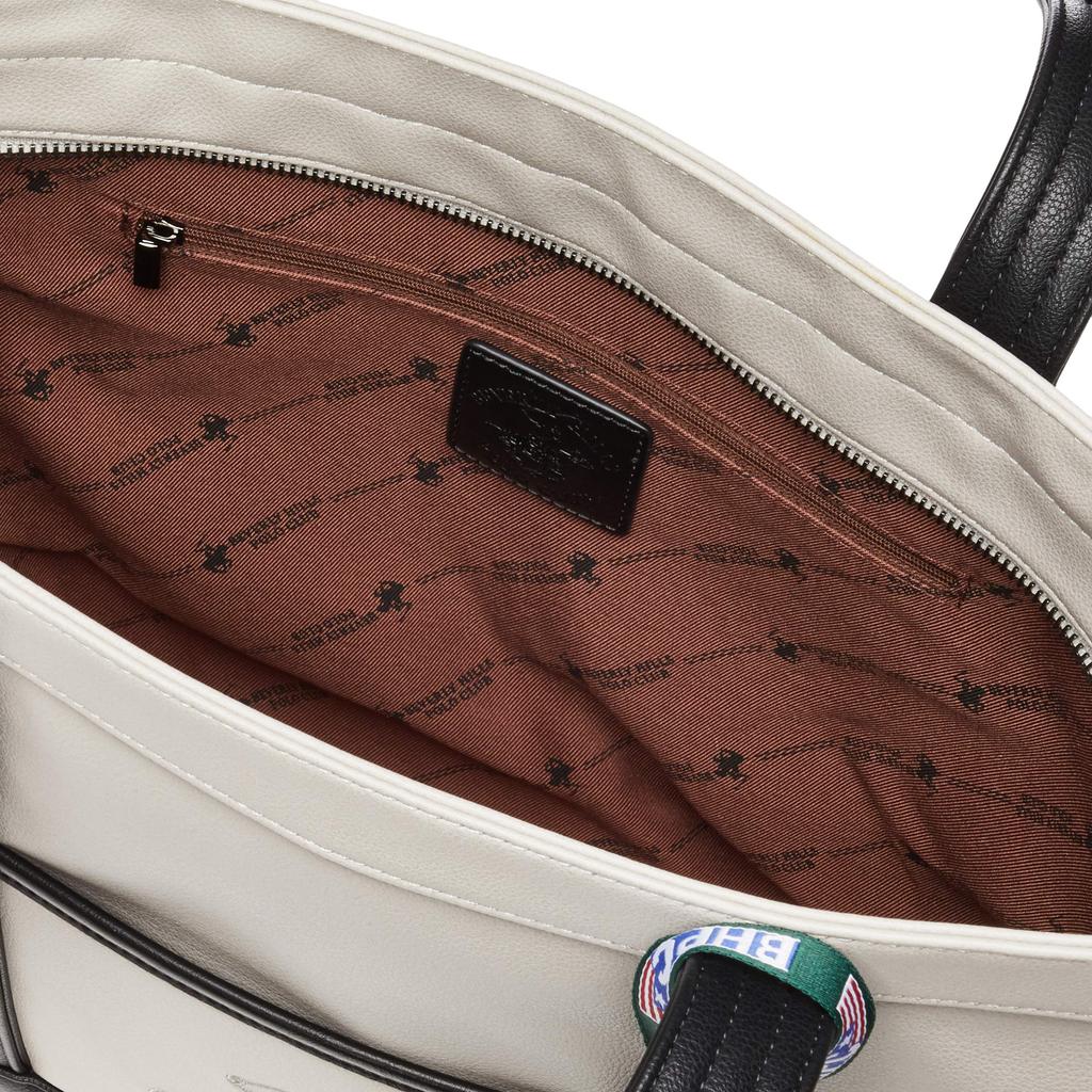 Beverly Hills Polo Club PU-Tragetasche, Beige x Weiß