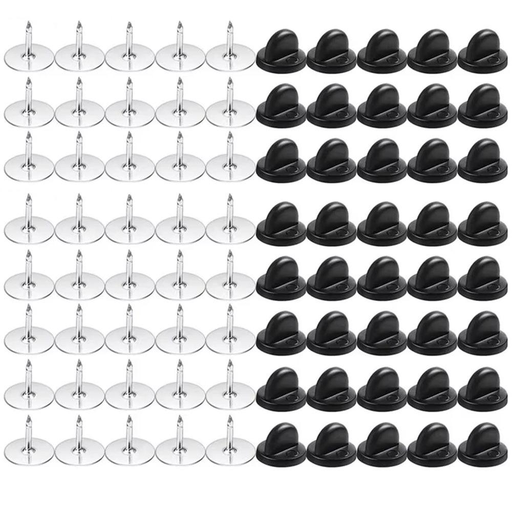 80Sets Secure Clasp Butterfly Clutch Metal Pin Brooch Backing Lapel Pin Holder  Replacement Parts
