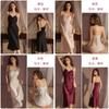 Camisola de Cetim Para Mulheres Com Decote em V Profundo e Acolchoamento no Peito Para Conforto no Pijama de Casa