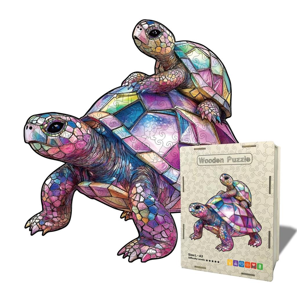 Grenzüberschreitendes unregelmäßiges Schildkröten-Holzpuzzle - Dekompressions-Geschenkspiel