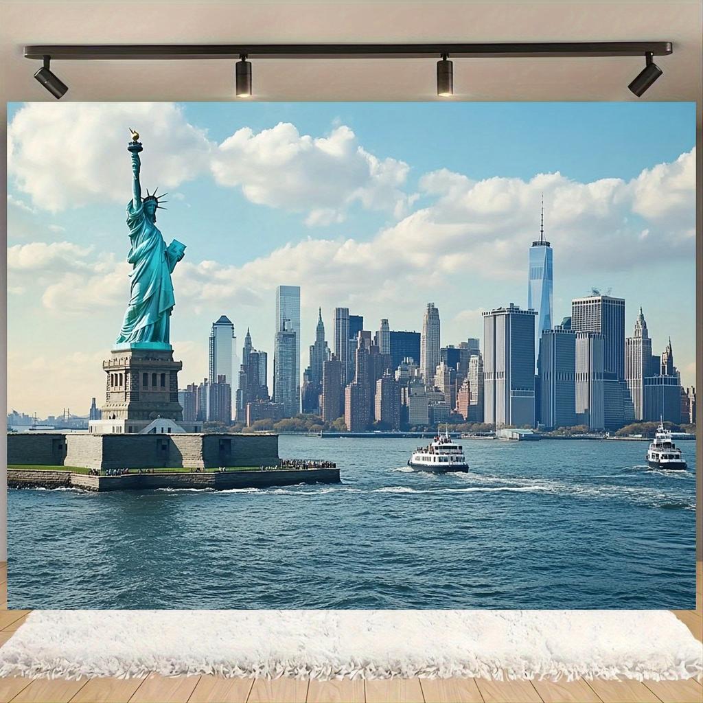 Ikonische Freiheitsstatue NYC Skyline Wandteppich Wandbehang Dekoration für Wohnzimmer Reise Dekoration Kunst Geschenk