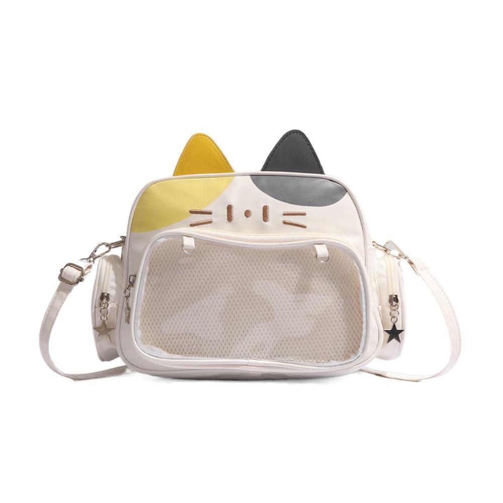 Preppy Style Cute Cat Itabag JK Kawaii Y2K Shoulder Bag Creative Transparent Pocket Bag  Outdoor