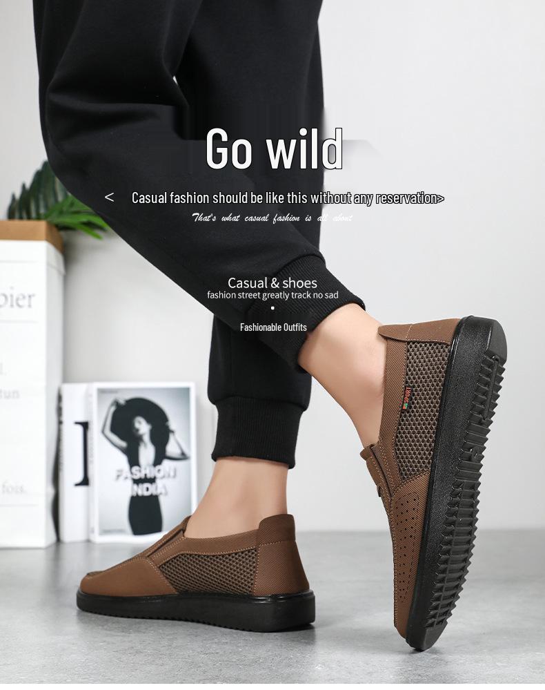 Plus Size Men's Breathable Mesh Slip-On Casual Shoes