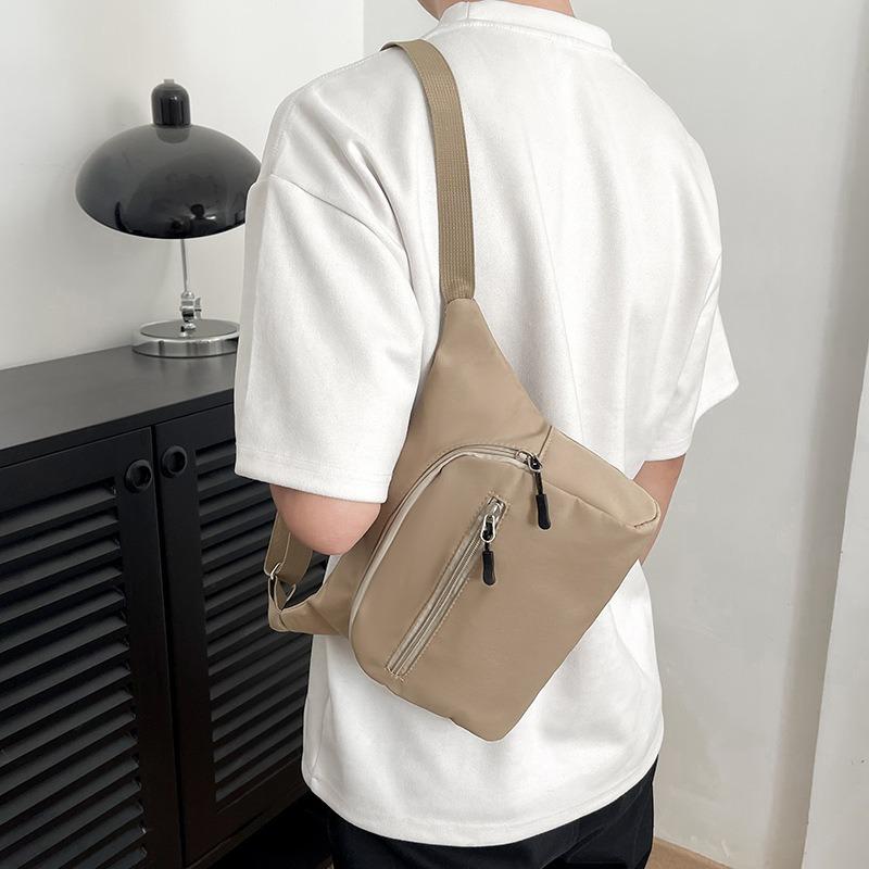 New casual messenger bag large capacity solid color couple fanny pack riding multi-function simple shoulder backpack