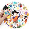 50PCS Dragon Ball Cartoon Stickers for Laptops, Suitcases, Scooters, and Stationery Boxes