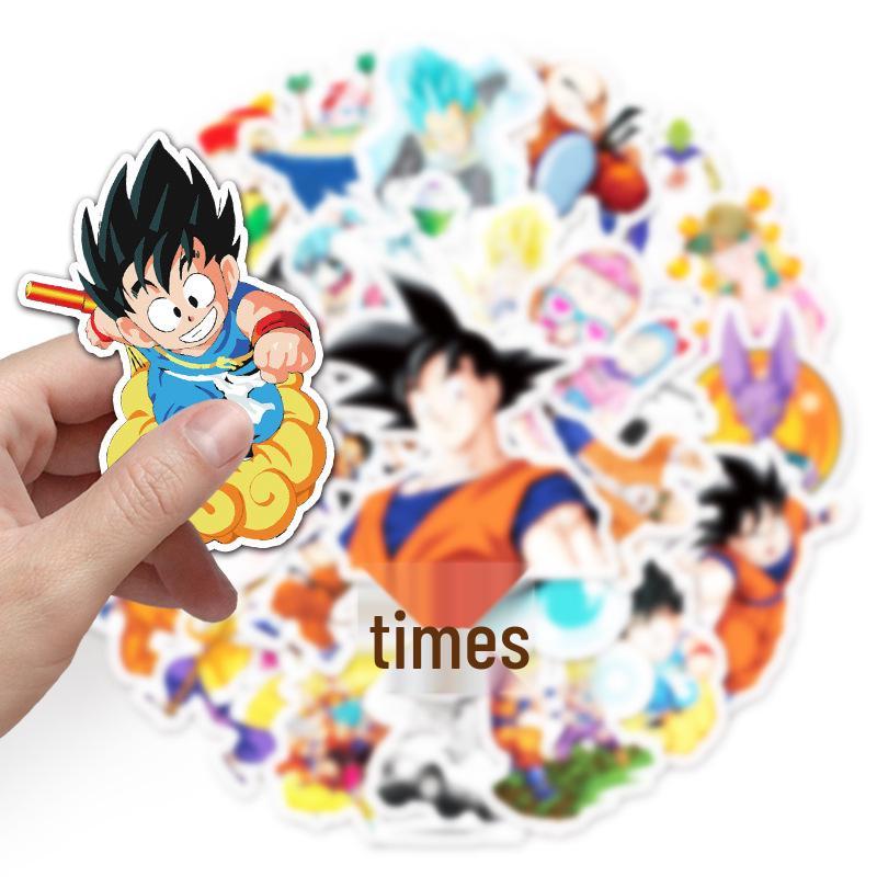 50PCS Dragon Ball Cartoon Stickers for Laptops, Suitcases, Scooters, and Stationery Boxes