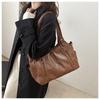 Retro Style Faux Leather Tote Bag for Women Large Capacity Shoulder Handbag