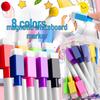 Marker magnetic alb pentru tablă albă, ștergibil: Pix Colorat pe Bază de Apă pentru Copii, Creion Cerat & Pensulă pentru Desen și Predare.