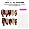 10pcs Vintage Wine Red Handmade False Nails Press On Nails Glossy Fake Nails 3D Golden Star Moon French Almond Fake Nails