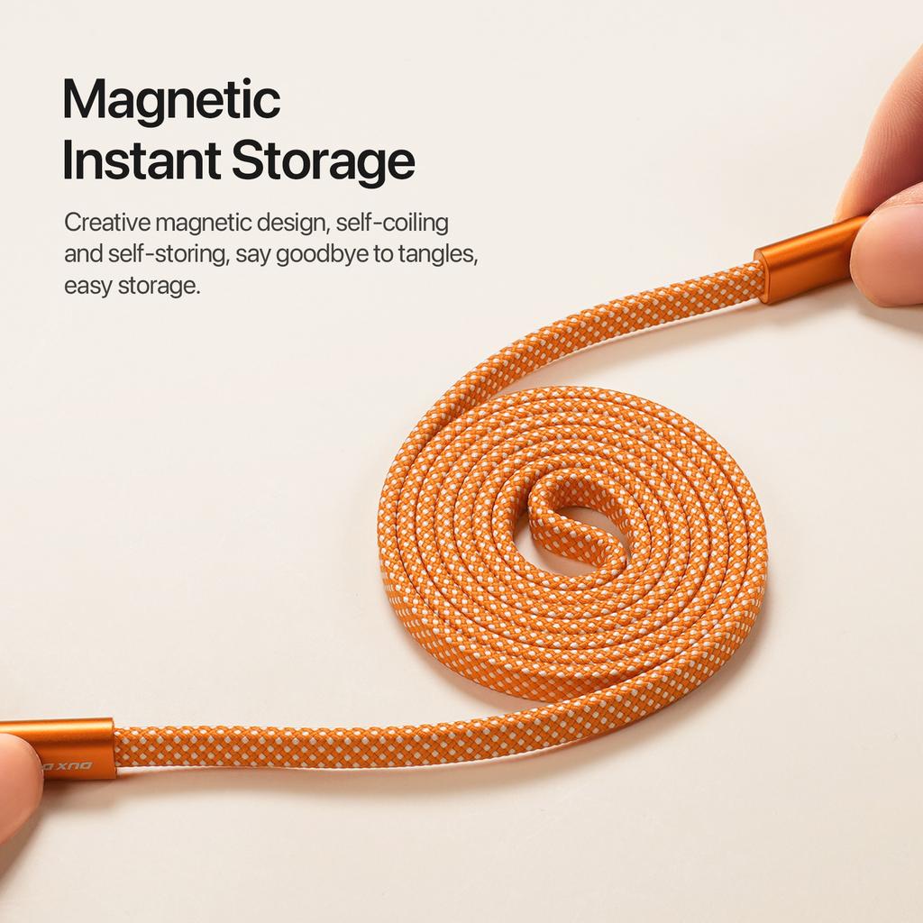 60W Type-C To Type-C 1m DUX DUCIS AUTO Series 60W Type-C To Type-C 1m Aluminum-Alloy Magnetic Coiled Cable