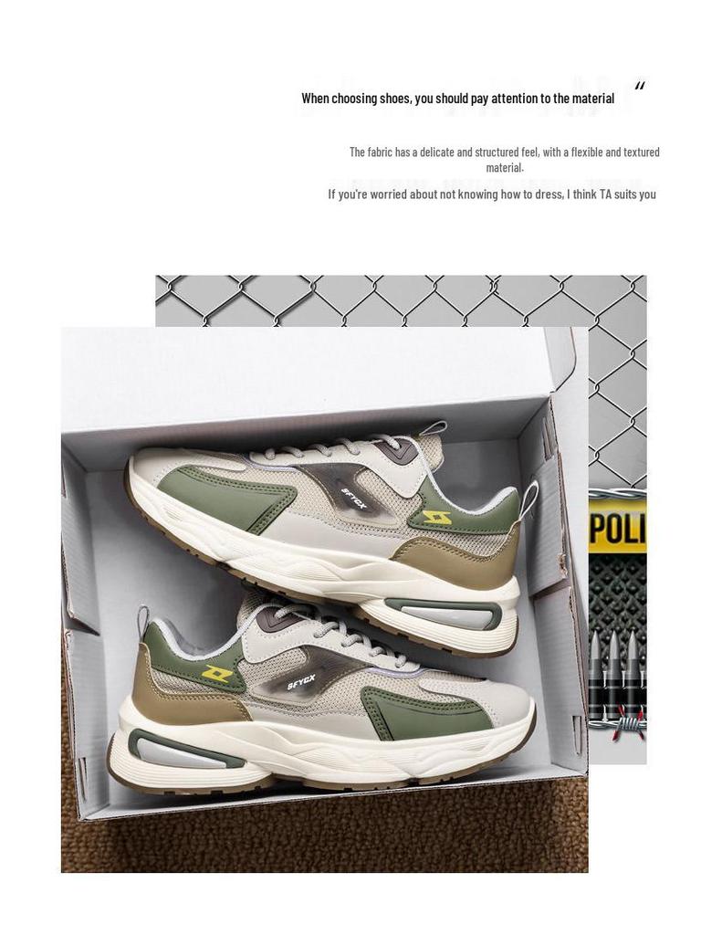 2025 Men's Breathable Mesh Sport Casual Dad Shoes - Odor & Wear-Resistant, Thick-Soled, Versatile Summer Style