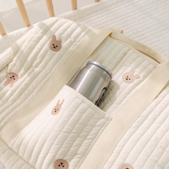 Prešívaná Vyšívaná Taška cez Rameno Crossbody Taška na Plienky pre Bábätká Roztomilá Cestovná Taška s Odnímateľným Nastaviteľným Ramenným Popruhom na Prechádzky Nákupy Pikniky