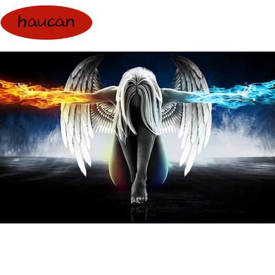 Ζωγραφική με διαμάντια 5D DIY Ολόσωμο διαμάντι "Angel And Wings" 3D Κέντημα Σταυροβελονιά μωσαϊκό στρας