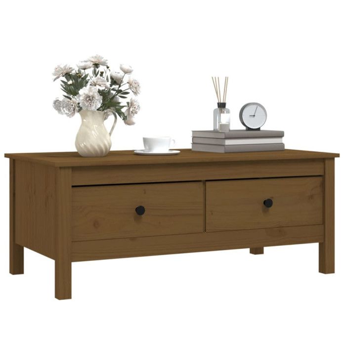 VidaXL Table basse Marron miel 100x50x40 cm Bois massif de pin 814607