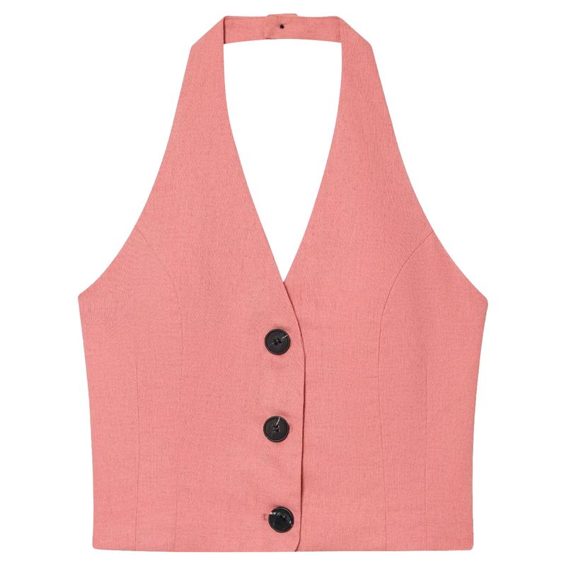 Zaprha 2025 New Arrival Hot Sexy Linen Blend Halterneck Sleeveless Elegant Casual Tops 3207939