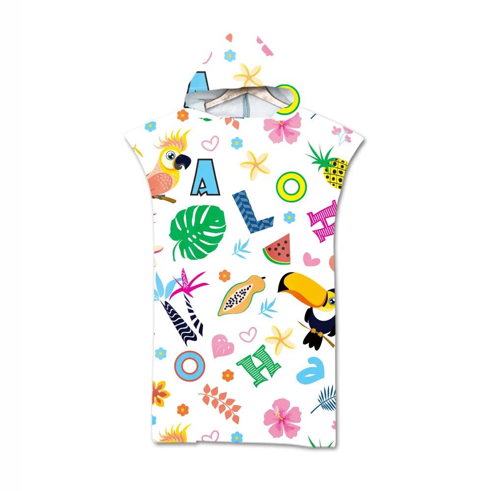 Toalla de Playa de Moda de Verano Microfibra Secado Rápido Capa Grande con Capucha Poncho de Animales de Dibujos Animados para Adultos Bata de Baño para Nadar Surf Toalla de Baño