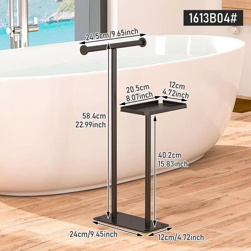 cmaos Floor-Standing Towel Rack with Shelf