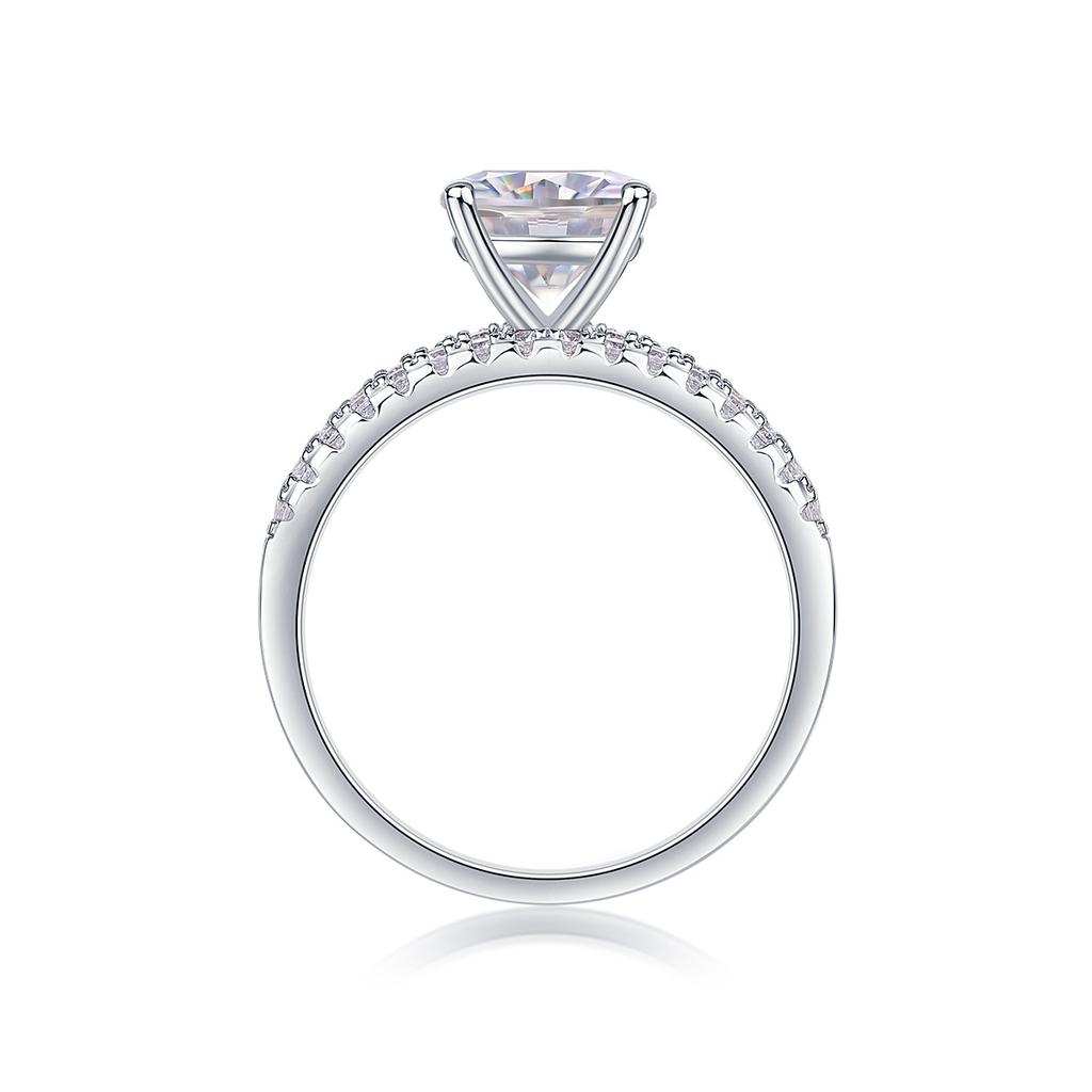 S925 Silver Ring Moissanite High Set 2 Carat Ring Panyu