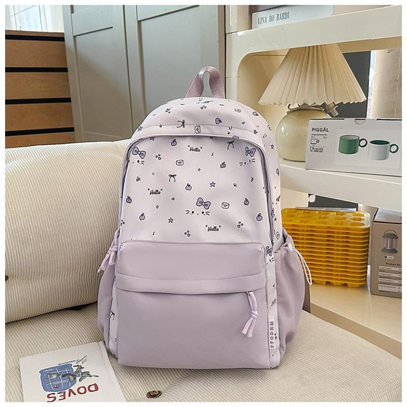 New Highvalue Japanese Fresh and Sweet Literary and Cute Cartoon Backpack Junior High School Students Lightweight Travel Backpack