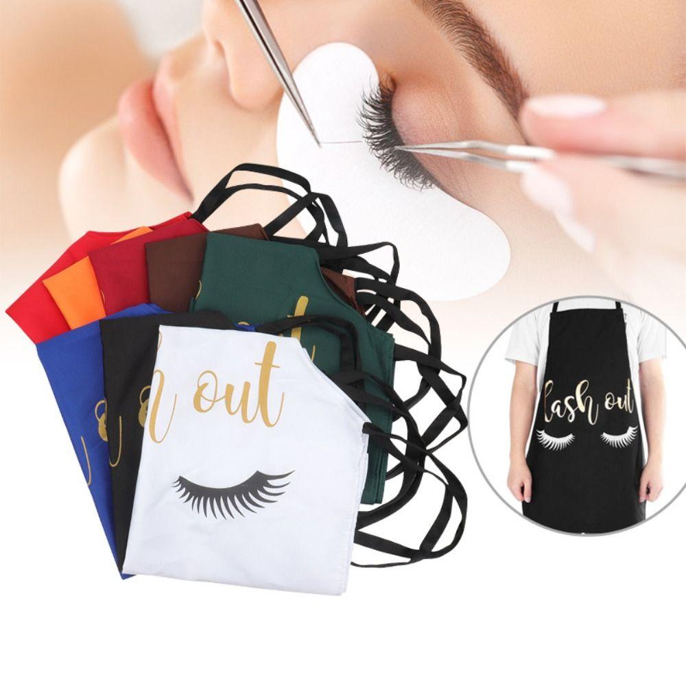 Polyster Cotton Lash Extension Apron Printed Nail Art Apron Reusable Eyelash Apron  Women Girls