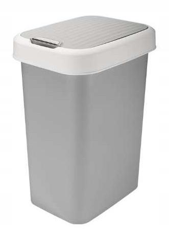 Valor 25 Tilting Waste Bin For Garbage, Light Gray, Narrow, Slim, 2 1 Pc