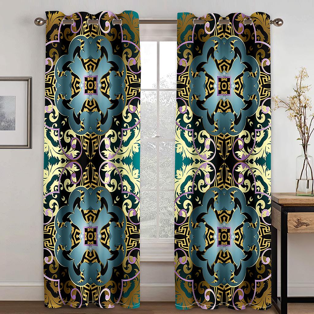 

Барокко Роскошь Абстрактное Золото Бесплатная Доставка Дешевая Штора Для Окна Гостиной 2 Части Детская Спальня Детская Ванная Комната Декор Крючки W120 X H270(CM)X2&Hook