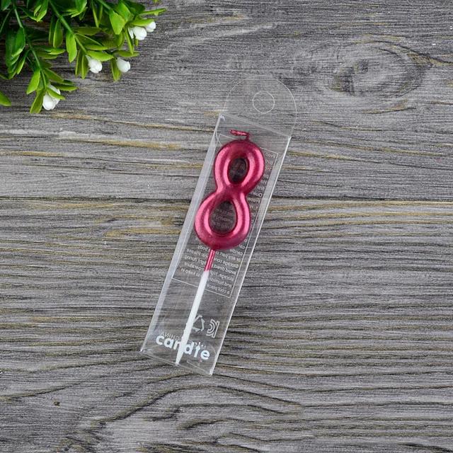 1 st Rött Vin Nummer Födelsedag Papper Tårtljus Barn Födelsedagsfest Bröllopstårta Ljus Favör Tillbehör Tårtdekorationer