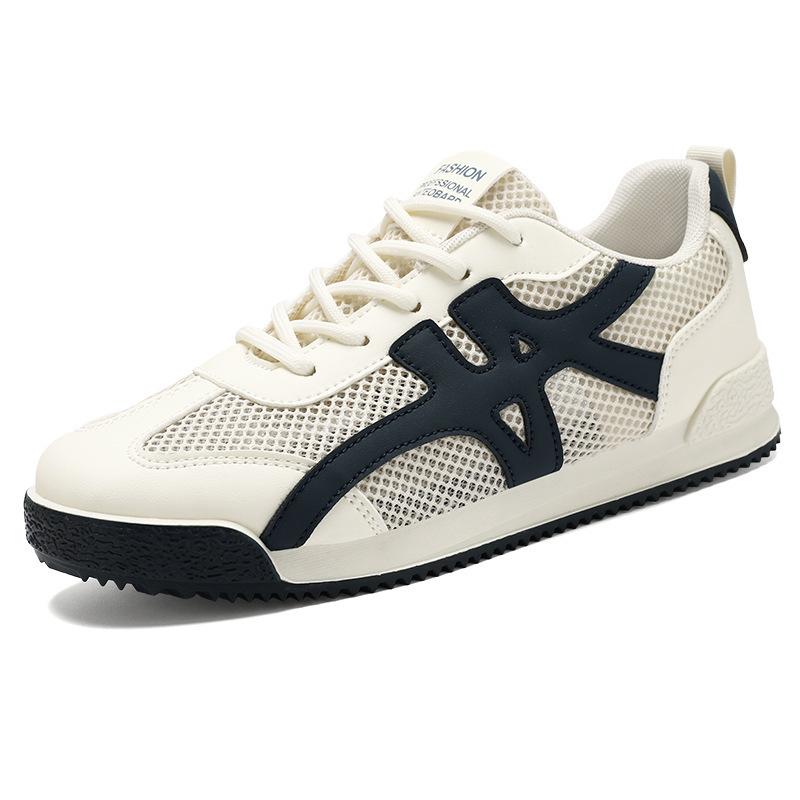 

Light luxury 2025 summer hollow single net sports shoes female students casual breathable thick-soled street running shoes couple parent-child shoes 42